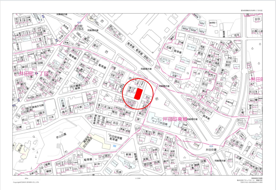 岡崎市井田町　地図